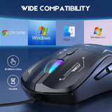 Onikuma Gaming Onikuma CW917 Wired Gaming Mouse, PC Computer Mice USB Mouse with RGB Modes, 4 Adjustable DPI Up to 3600, 6 Buttons Ergonomic Optical Mouse for Windows PC Mac Laptop Gamer, view 5