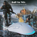 Onikuma Gaming Onikuma CW917 Wireless Gaming Mouse, 4800 DPI Wired/Wireless Gamer Mouse, Dual-Mode Computer Mouse Rechargeable 6 Buttons Reliable Power Capacity and RGB Backlight for PC/Mac/Laptop, view 4