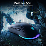 Onikuma Gaming Onikuma CW917 Wireless Gaming Mouse, 4800 DPI Wired/Wireless Gamer Mouse, Dual-Mode Computer Mouse Rechargeable 6 Buttons Reliable Power Capacity and RGB Backlight for PC/Mac/Laptop, view 5