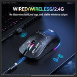 Onikuma Gaming ONIKUMA CW935 Triple-Mode Ergonomic Wireless Gaming Mouse with 6 DPI Settings & Hidden Receiver, view 4