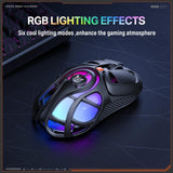 Onikuma Gaming ONIKUMA DM02 Tri-Mode RGB Gaming Mouse - Lightweight Honeycomb Shell, 1000Hz Polling Rate & 6-Level DPI, view 3