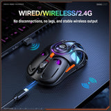 Onikuma Gaming ONIKUMA DM02 Tri-Mode RGB Gaming Mouse - Lightweight Honeycomb Shell, 1000Hz Polling Rate & 6-Level DPI, view 4