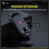 Onikuma Gaming ONIKUMA DM05 Three-Mode Gaming Mouse with Ergonomic Design, 12800 DPI Custom Optical Chip, 6 Programmable Buttons, and Hidden USB Receiver Storage, view 6