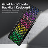 Onikuma Gaming ONIKUMA G32 Matte Black Wired Gaming Keyboard with RGB Backlit Matte Key Caps, view 2