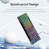 Onikuma Gaming ONIKUMA G32 Matte Black Wired Gaming Keyboard with RGB Backlit Matte Key Caps, view 6