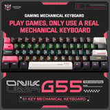 Onikuma Gaming Onikuma G55 gaming mechanical keyboard - 61 key compact RGB keyboard, view 2