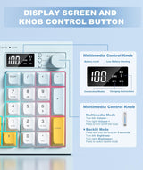 Onikuma Gaming ONIKUMA G80 94 Keys Wireless Keyboard with LCD Screen & Multifunction Knob:3-Mode Connectivity (BT/2.4G/USB-C), view 3