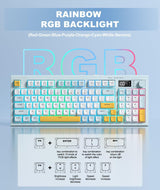 Onikuma Gaming ONIKUMA G80 94 Keys Wireless Keyboard with LCD Screen & Multifunction Knob:3-Mode Connectivity (BT/2.4G/USB-C), view 4