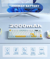 Onikuma Gaming ONIKUMA G80 94 Keys Wireless Keyboard with LCD Screen & Multifunction Knob:3-Mode Connectivity (BT/2.4G/USB-C), view 5