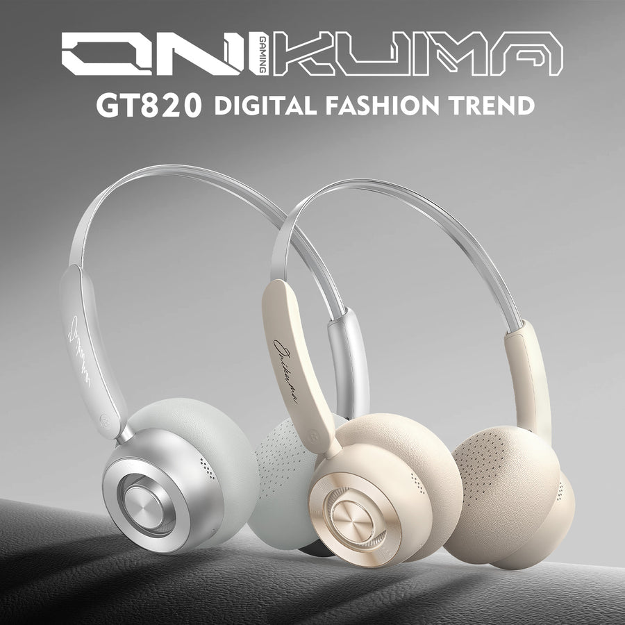 Onikuma Gaming ONIKUMA GT820 Fashion Headphones Headset Headworn Bluetooth Wirelss Lightweight Headphone