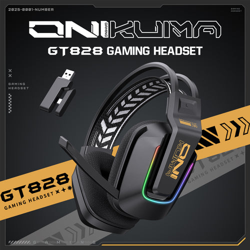 Onikuma Gaming ONIKUMA GT828 Multi-Mode Gaming Headset – 45H Playback, Bluetooth 5.4/Wired/2.4GHz, Memory Foam Comfort