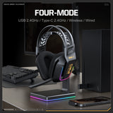 Onikuma Gaming ONIKUMA GT828 Multi-Mode Gaming Headset – 45H Playback, Bluetooth 5.4/Wired/2.4GHz, Memory Foam Comfort, view 2