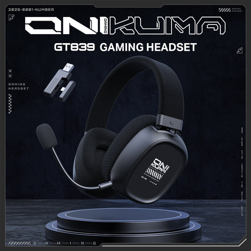 Onikuma Gaming ONIKUMA GT839 Multi-Mode Gaming Headset – 45H Playback, Bluetooth 5.4/Wired/2.4GHz, Memory Foam Comfort