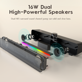 Onikuma Gaming ONIKUMA L16 Bluetooth-compatible Speaker with RGB Light, Powerful Computer Speaker Portable Soundbar for TV Home Theater PC Gaming, view 3