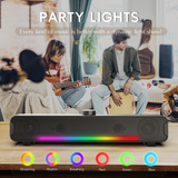 Onikuma Gaming ONIKUMA L16 Bluetooth-compatible Speaker with RGB Light, Powerful Computer Speaker Portable Soundbar for TV Home Theater PC Gaming, view 4