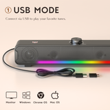 Onikuma Gaming ONIKUMA L16 Bluetooth-compatible Speaker with RGB Light, Powerful Computer Speaker Portable Soundbar for TV Home Theater PC Gaming, view 6