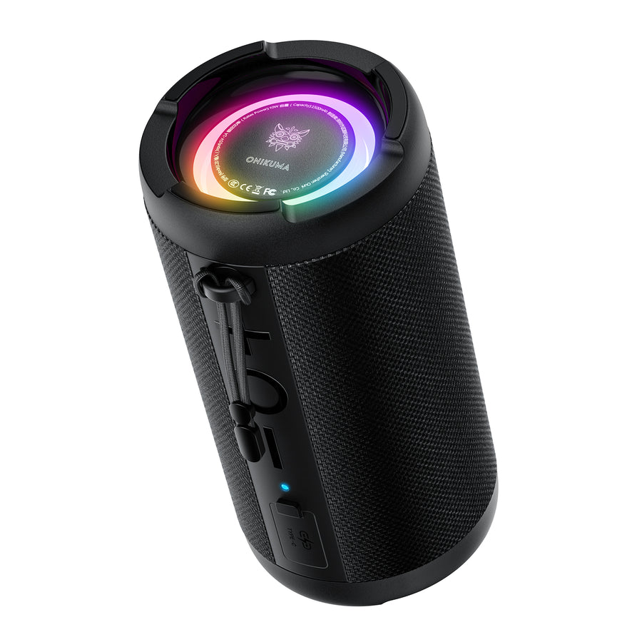 Onikuma Gaming ONIKUMA L20 RGB Outdoor Bluetooth Portable Speaqker, IPX7 Waterproof Dual Speakers for TV Home Theater PC Gaming