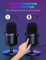 Onikuma Gaming ONIKUMA M830 USB Condenser Gaming Microphone Mini USB Microphone, view 3