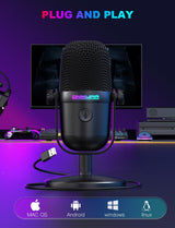 Onikuma Gaming ONIKUMA M830 USB Condenser Gaming Microphone Mini USB Microphone, view 4