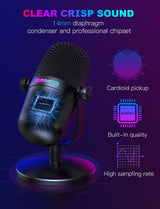 Onikuma Gaming ONIKUMA M830 USB Condenser Gaming Microphone Mini USB Microphone, view 6