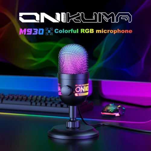 Onikuma Gaming ONIKUMA M930 Studio RGB Microphone with 48KHz Capture & Smart Monitoring