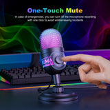 Onikuma Gaming ONIKUMA M930 Studio RGB Microphone with 48KHz Capture & Smart Monitoring, view 4