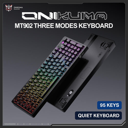 Onikuma Gaming ONIKUMA MT902 95-Key Wireless Gaming Keyboard with RGB Lighting, Multimedia Knob, and Tri-Mode Connection (2.4GHz/Wireless/USB-C)