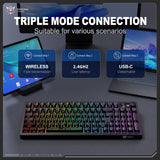 Onikuma Gaming ONIKUMA MT902 95-Key Wireless Gaming Keyboard with RGB Lighting, Multimedia Knob, and Tri-Mode Connection (2.4GHz/Wireless/USB-C), view 4