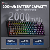 Onikuma Gaming ONIKUMA MT902 95-Key Wireless Gaming Keyboard with RGB Lighting, Multimedia Knob, and Tri-Mode Connection (2.4GHz/Wireless/USB-C), view 6