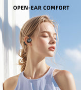 Onikuma Gaming ONIKUMA T25 Wireless Earbuds,Bluetooth Headphones,Open Ear Headphones-HiFi Stereo, Clear Calls Mic,Ultra Comfort,Air Conduction,Smart Touch Control,30H Playback Earphones for Running&Workout-Black, view 2