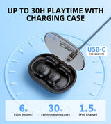 Onikuma Gaming ONIKUMA T25 Wireless Earbuds,Bluetooth Headphones,Open Ear Headphones-HiFi Stereo, Clear Calls Mic,Ultra Comfort,Air Conduction,Smart Touch Control,30H Playback Earphones for Running&Workout-Black, view 3