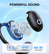 Onikuma Gaming ONIKUMA T25 Wireless Earbuds,Bluetooth Headphones,Open Ear Headphones-HiFi Stereo, Clear Calls Mic,Ultra Comfort,Air Conduction,Smart Touch Control,30H Playback Earphones for Running&Workout-Black, view 4