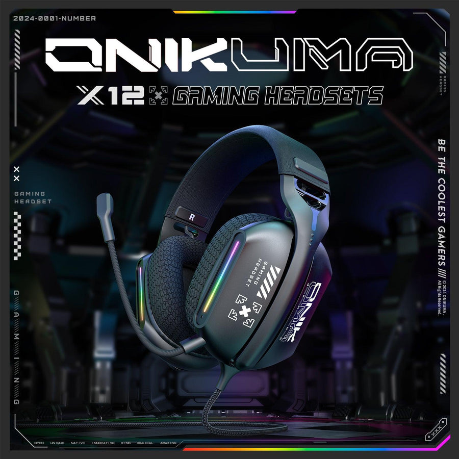 Onikuma Gaming ONIKUMA X12 RGB Gaming Headset – 40mm HD Sound, 360° Mic, Memory Foam Comfort