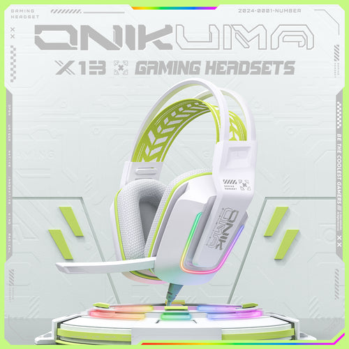 Onikuma Gaming ONIKUMA X13 RGB Gaming Headset - 50mm Drivers, 120° Adjustable Mic, Multi-Color Options