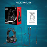 Onikuma Gaming ONIKUMA X15 PRO Double-Head Beam Noise Cancelling Microphone Durable Stereo Surround Gaming Headphones RGB Audifonos Alambricos Gaming Headset, view 6