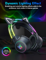 Onikuma Gaming ONIKUMA X15 PRO Cat Ear Headphones, Double-Head Beam Noise Cancelling Microphone Durable Stereo Surround Gaming Headphones RGB Audifonos Alambricos Gaming Headset, view 2