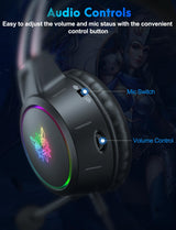 Onikuma Gaming ONIKUMA X15 PRO Cat Ear Headphones, Double-Head Beam Noise Cancelling Microphone Durable Stereo Surround Gaming Headphones RGB Audifonos Alambricos Gaming Headset, view 3