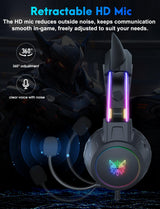 Onikuma Gaming ONIKUMA X15 PRO Cat Ear Headphones, Double-Head Beam Noise Cancelling Microphone Durable Stereo Surround Gaming Headphones RGB Audifonos Alambricos Gaming Headset, view 6