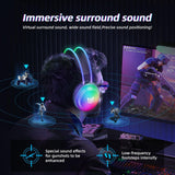 Onikuma Gaming ONIKUMA X29 RGB Dynamic Professional Gmaing Headphone Stereo Surround Sound Omnidirectional HD Mic for PC PS4 Xbox Phone, view 5
