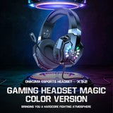 Onikuma Gaming ONIKUMA X32 Wearable Wired Gaming Headset with Flexible Mic LED Lights, Dynamic RGB Lighting Effect, view 2
