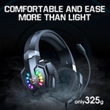 Onikuma Gaming ONIKUMA X32 Wearable Wired Gaming Headset with Flexible Mic LED Lights, Dynamic RGB Lighting Effect, view 5