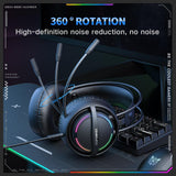 Onikuma Gaming ONIKUMA X88 RGB Gaming Headset - 50mm Drivers, 360° Rotatable Mic & Comfortable Earmuffs, view 4