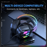 Onikuma Gaming ONIKUMA X89 RGB Gaming Headset - 360° Rotatable Mic, Immersive 3D Sound & Ergonomic Design, view 4