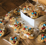 Operation Cookies Angie's Chocolate Chip Cookies with Patriotic Red/White/Blue M&M'S on top, view 2