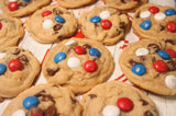 Operation Cookies Angie's Chocolate Chip Cookies with Patriotic Red/White/Blue M&M'S on top, view 3