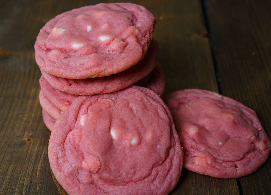 Operation Cookies Strawberry Almond cookies with white chocolate chips (contains almond extract)