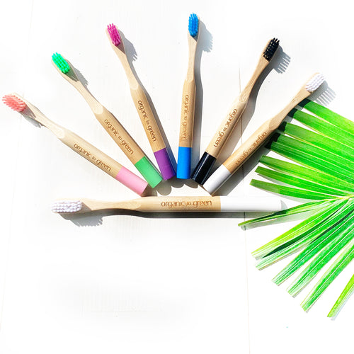 Organic to Green Toothbrush with Biodegradable Bamboo Handle