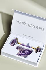 Organic to Green Crystal Roller + Gua Sha Set - Skin Detox - Amethyst, view 2