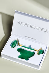 Organic to Green Crystal Roller + Gua Sha Set - Skin Detox - Green Aventurine, view 2