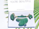 Organic to Green Crystal Roller + Gua Sha Set - Skin Detox - Green Aventurine, view 4